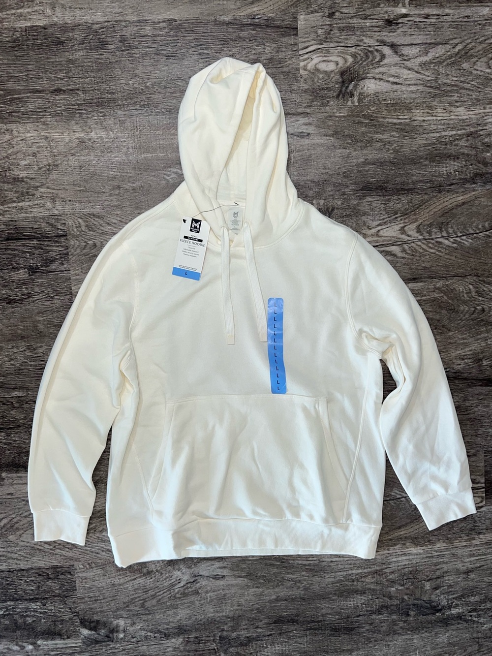 Member’s Mark Off-White Classic Fit Fleece Hooded Sweatshirt Men’s Size Large